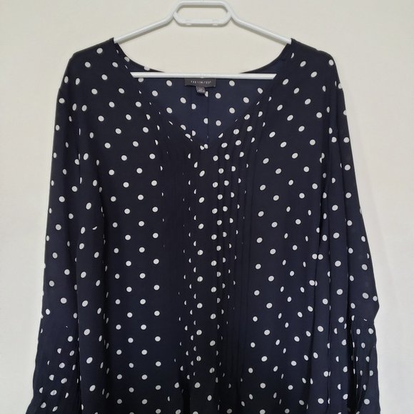 The Limited Navy White Pot-dotted Shirt - Picture 1 of 3